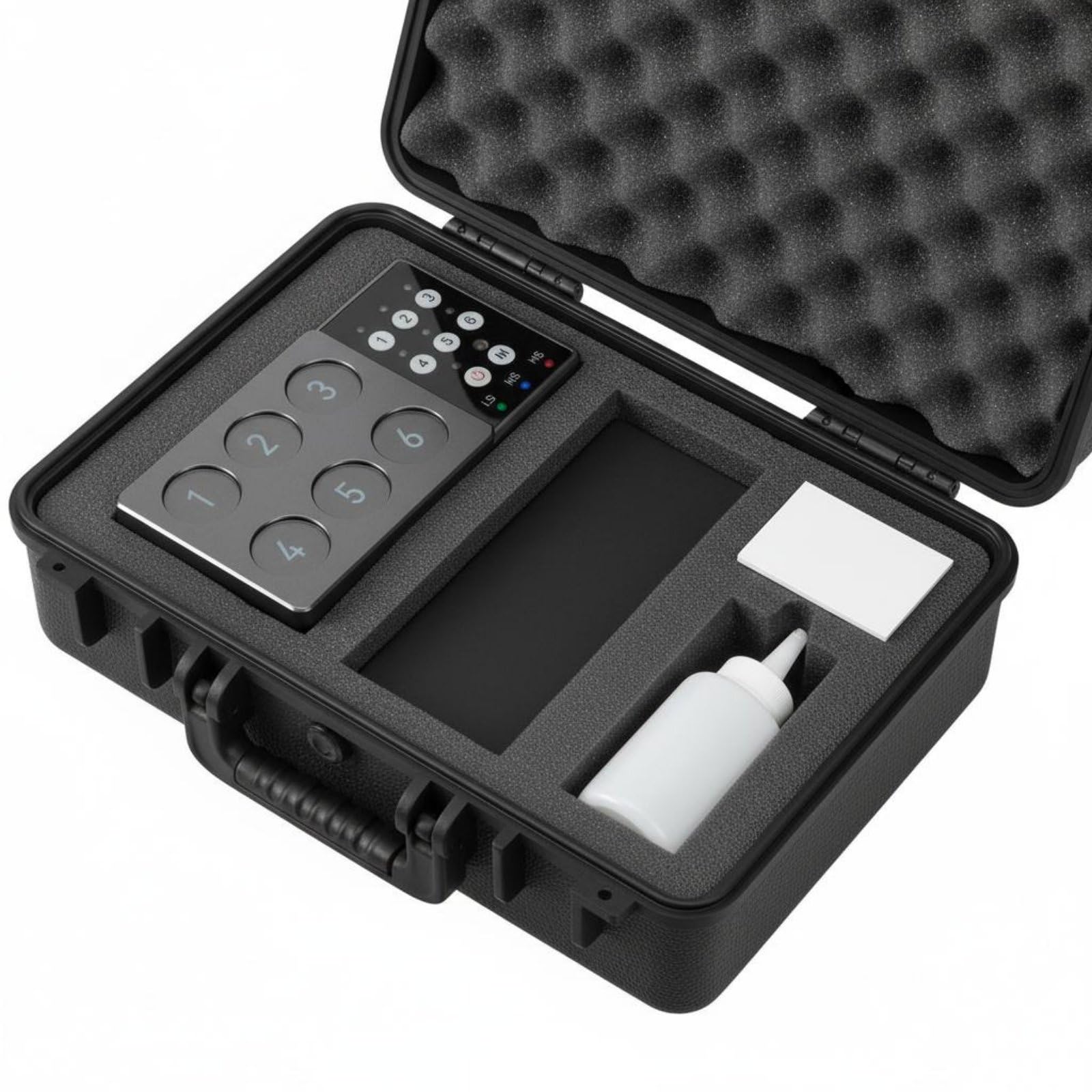 Mezclador de Automático Agitador Mezcladora con Seis Plazas de Mezcla y Operación por Botón Ligero y Ahorra Esfuerzo Manual Adecuado para Tatuadores y Pintores, Array, Negro