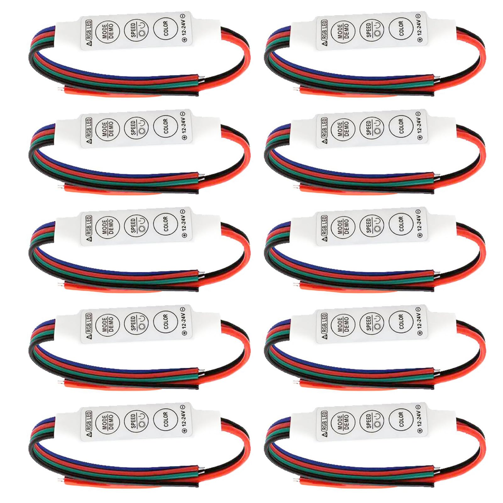 Yrohgkpn 10 Packs Touch Sensitive Rgb Manager 3 Code Plan 42Mm Tiny Body 144W Output 19 Lighting Consequences 20 Color Preferences For Led Installations Tiny Rgb Led Manager
