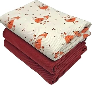 Jersey-Paket Ribstrick Jersey | Rippenjersey | schmale Rippen | | Ökotex (Herbstfuchs, Rost)