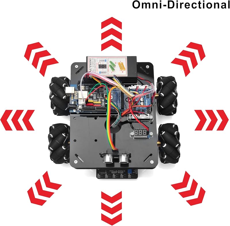 OSOYOO Mecanum kerekű robot autó Arduino szett fém vázzal távirányítóval