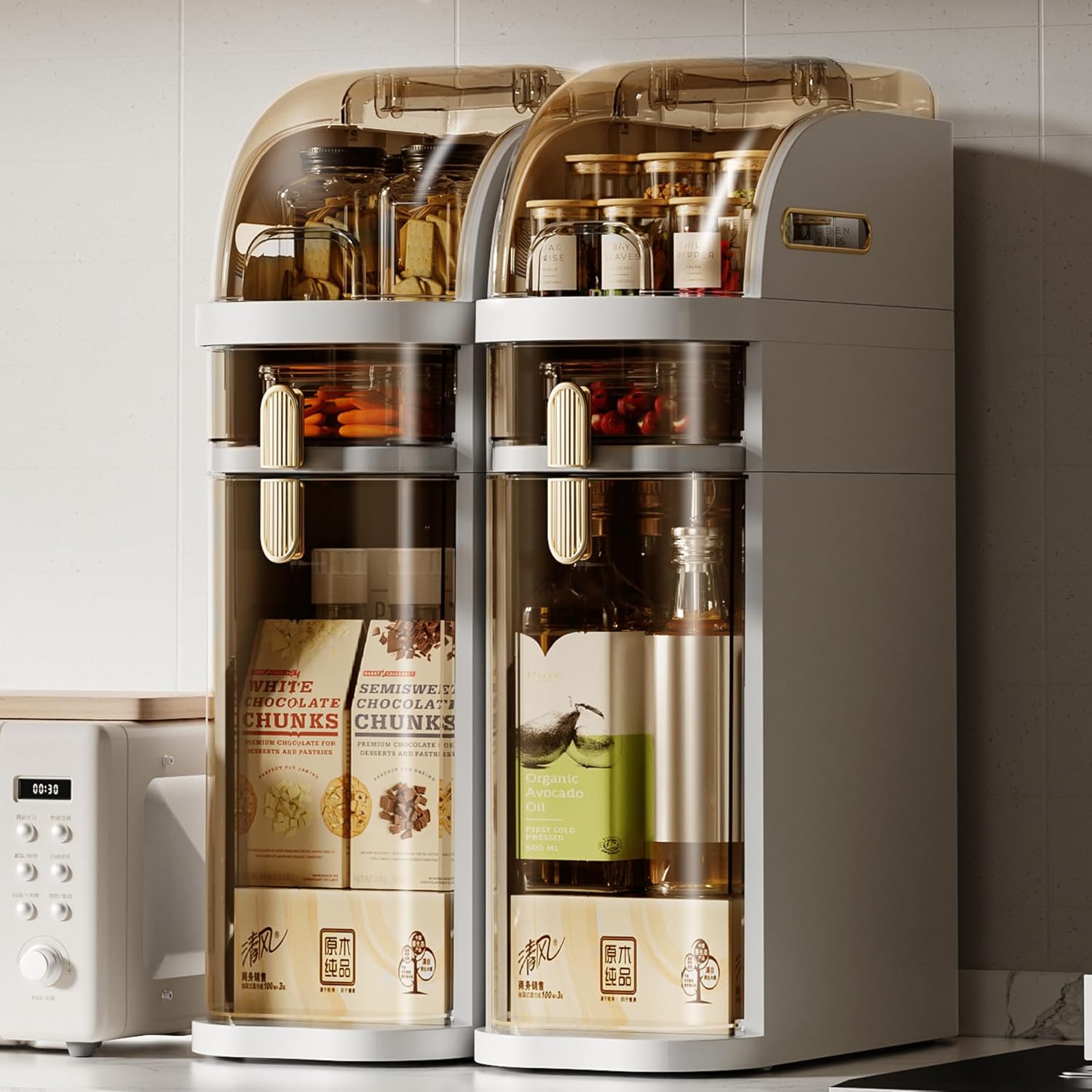 Narrow Bathroom Storage Cabinet 7.1″ Slim Bathroom Floor Organizer with Drawers and Tissue Box Plastic Waterproof Mobile Locker with Wheels for Small Kitchen Laundry Living Room (2tiers)