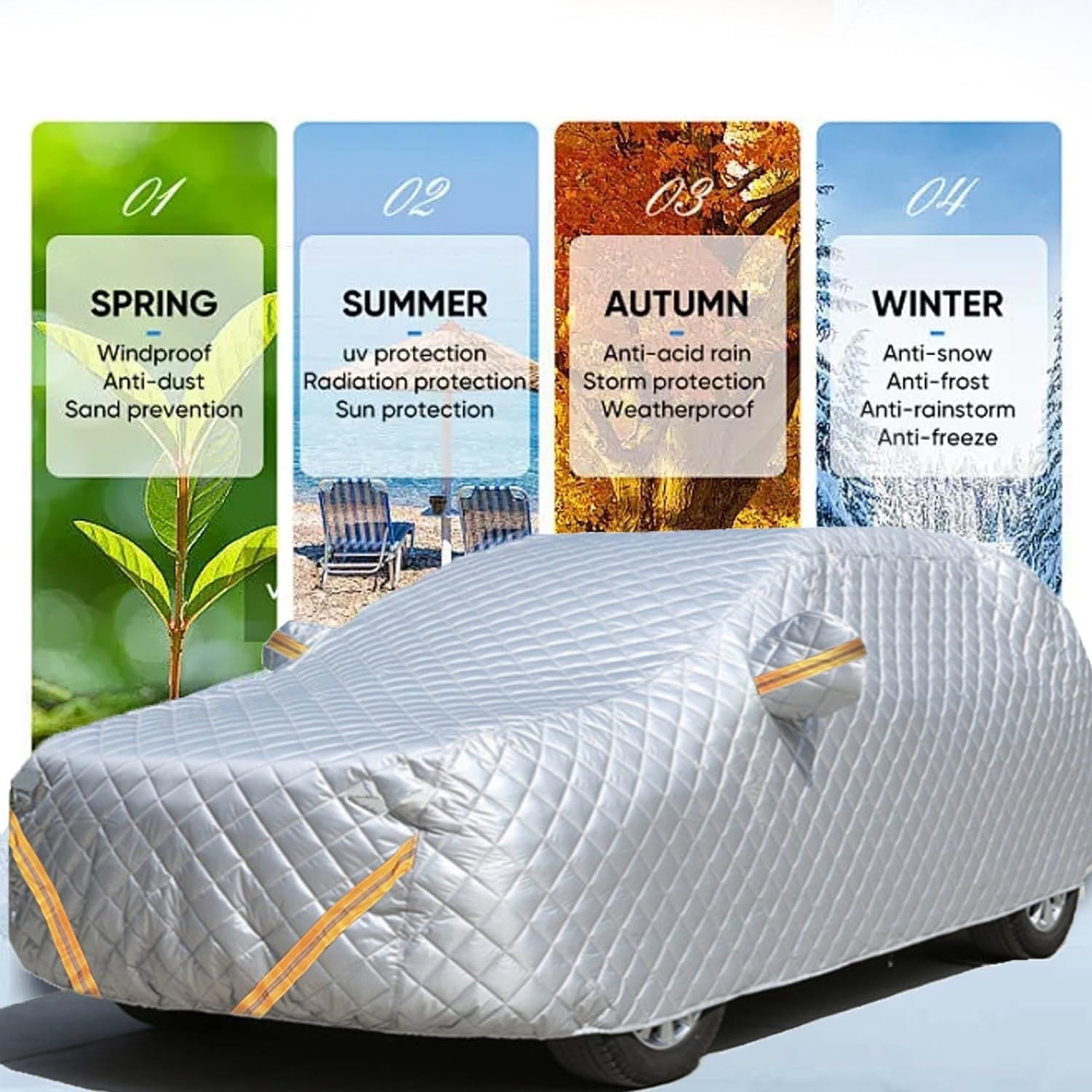 Autoabdeckung Outdoor Hagelschutz Kompatibel Mit Ford Puma ST 2021-2026, Auto-Hagelschutzplane, Hagelschutzgarage Outdoor Komplett Abdeckplane Sommer Winter