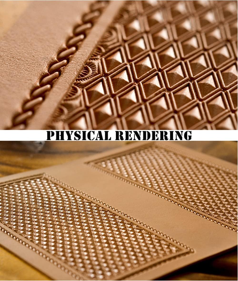 Diamond Stamps 3D Geometric Pattern Leather Stamps - One Piece or Set of 4 Leather Stamping Tools in Stainless Steel (LX1-2, one Piece)