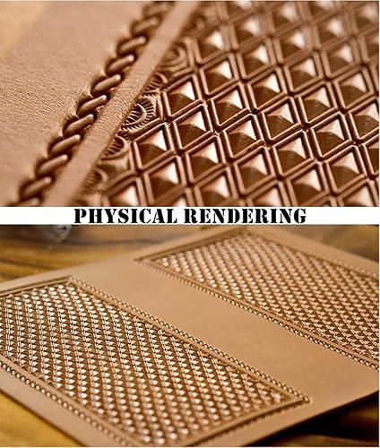 Miniatura 7 de Sellos de diamantes 3D con patrón geométrico de cuero, una pieza o juego de 4 herramientas de estampado de cuero en acero inoxidable (LX1-1, una