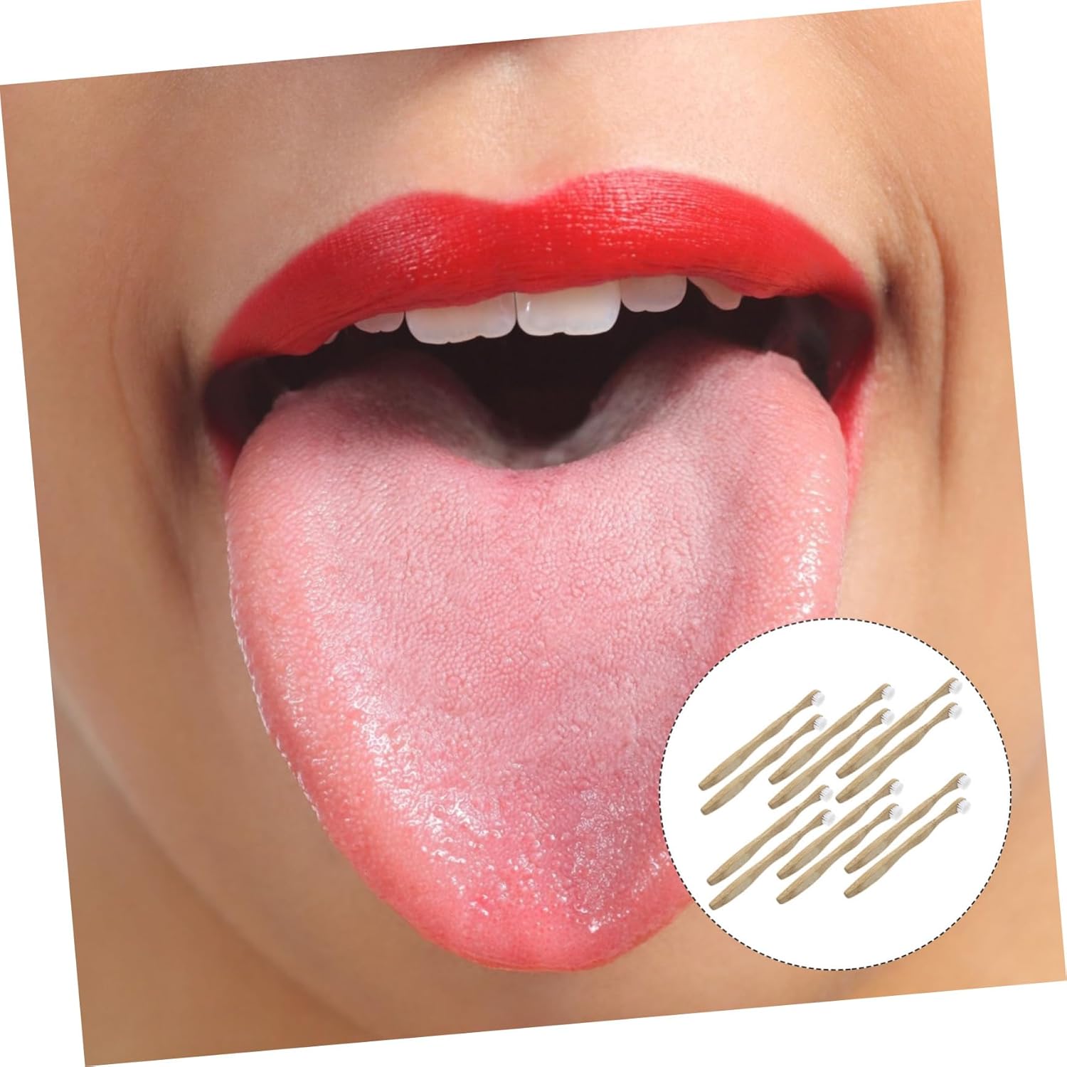 GARVALON 12pcs for Oral Care Tongue Scrapers Soft Bristles Ergonomic Design for Natural and Reusable Oral Tools