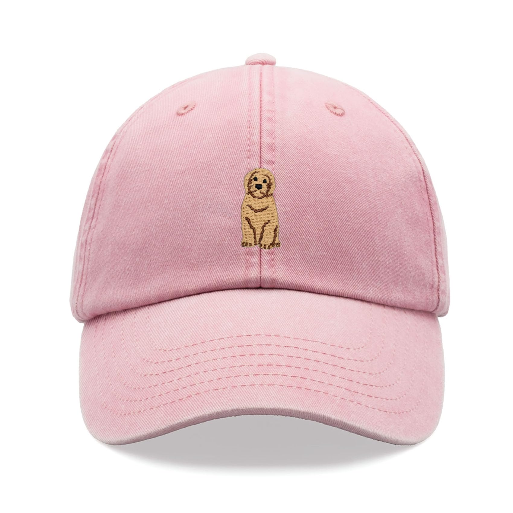 Doodle Dog Golden Baseball Cap Vintage Washed Unisex Dad Hat Adjustable Labradoodle Goldendoodle Pink