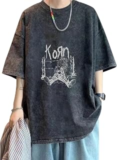 [CIUOKJS] Korn コーン バンド tシャツ ロック メンズレディース Tシャツ 夏服 綿 スポーツ トップス プリント 半袖 無地 ゆったり ファッション 男女兼用 大きいサイズ 肌着