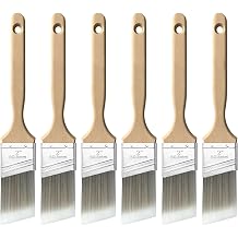 Great Andrew 6 Pack 2-inch Angle Paint Brushes, Wood Handle