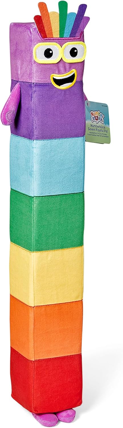 Learning Resources Numberblock Seven Playmate Soft Toy, TV Series Original Plush Collection, Cuddly and Educational Toy, Large Size, Boys and Girls Gift, Ages 18 Months+, 2 3 4 Years