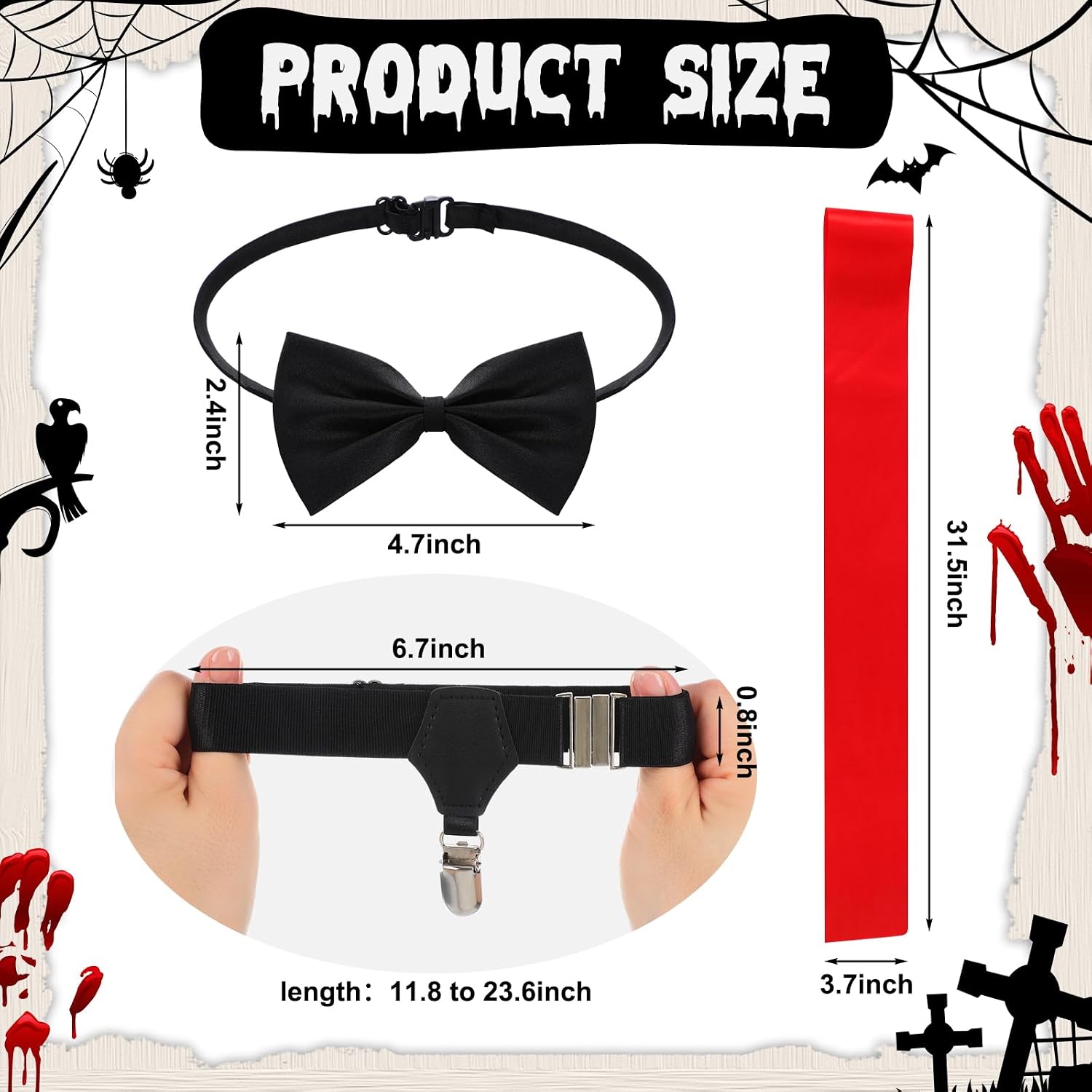 Cuffbow 5 Pcs Halloween Stretching Men Costume Horror Park