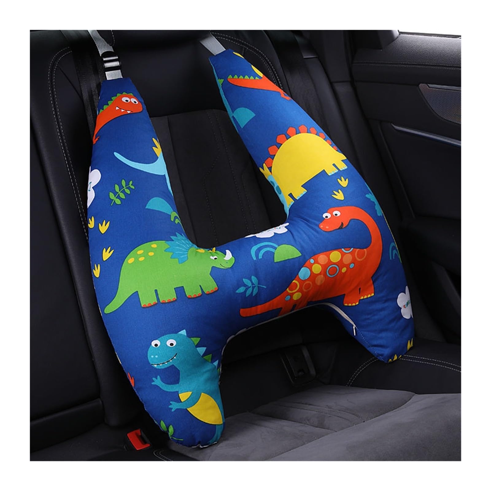 SSIMOO Soporte for la cabeza del cuello del niño con patrón animal lindo, cojín de almohada de viaje for niños en forma de U compatible con el asiento del automóvil, almohada de seguridad for el cuell