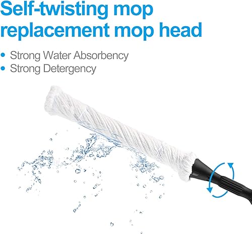 Miniatura 2 de Eyliden FZ-02-2020/FZ-02-2019 Cabezal de repuesto, 2 almohadillas de microfibra para trapeadores Eyliden Twist, cabezal de mopa de limpieza de pisos