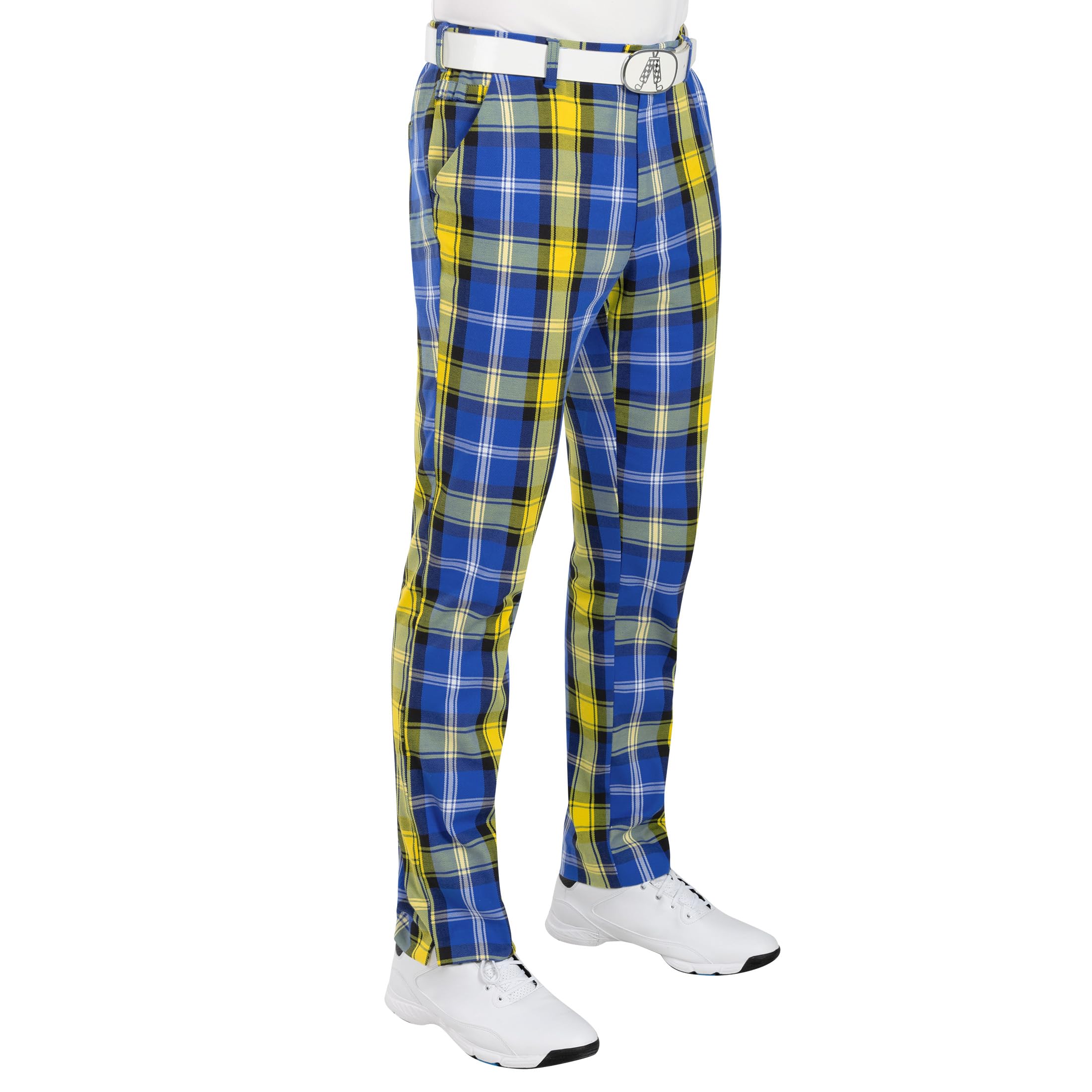 Royal & Awesome Men's Doddie Tartan Funny Golf Trousers, My Name'5 Doddie Crazy Patterned Stretch, Golf Pants For Waist 42 Leg 34
