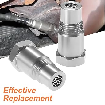 2 Pcs O2 Oxygen Sensor Adapter, M18 x 1.5 Steel Sensor Spacer with Filter | Oxygen Sensor Spacer Extender, Auto Parts Non-Fouler Adapter for Spark Plug and Engine Auxiliary Use