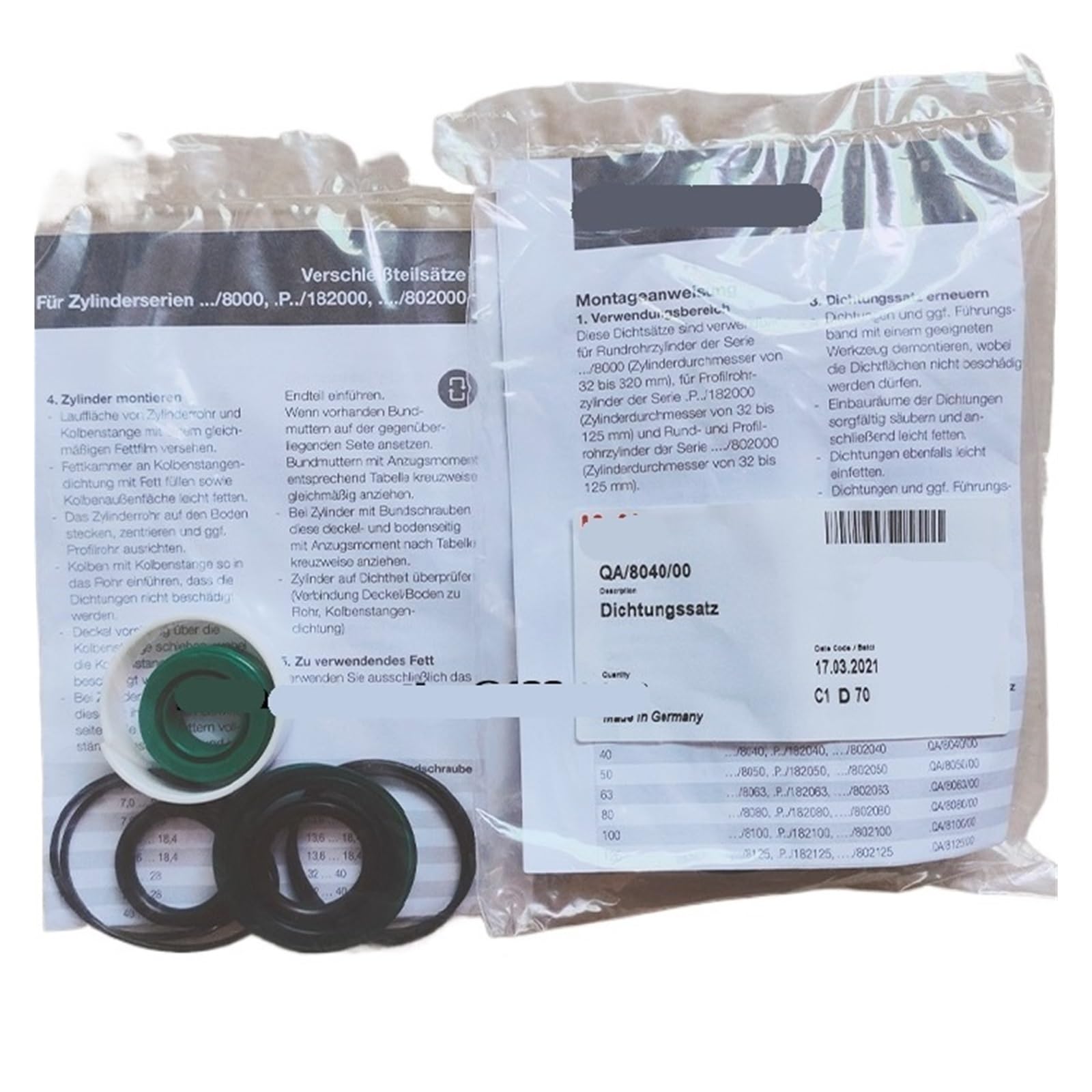 KKHCMZPI 1pcs QA/8100/00 QA/8100/N1/00 Cylinder Repair Kit(QA-8100-N1-00)
