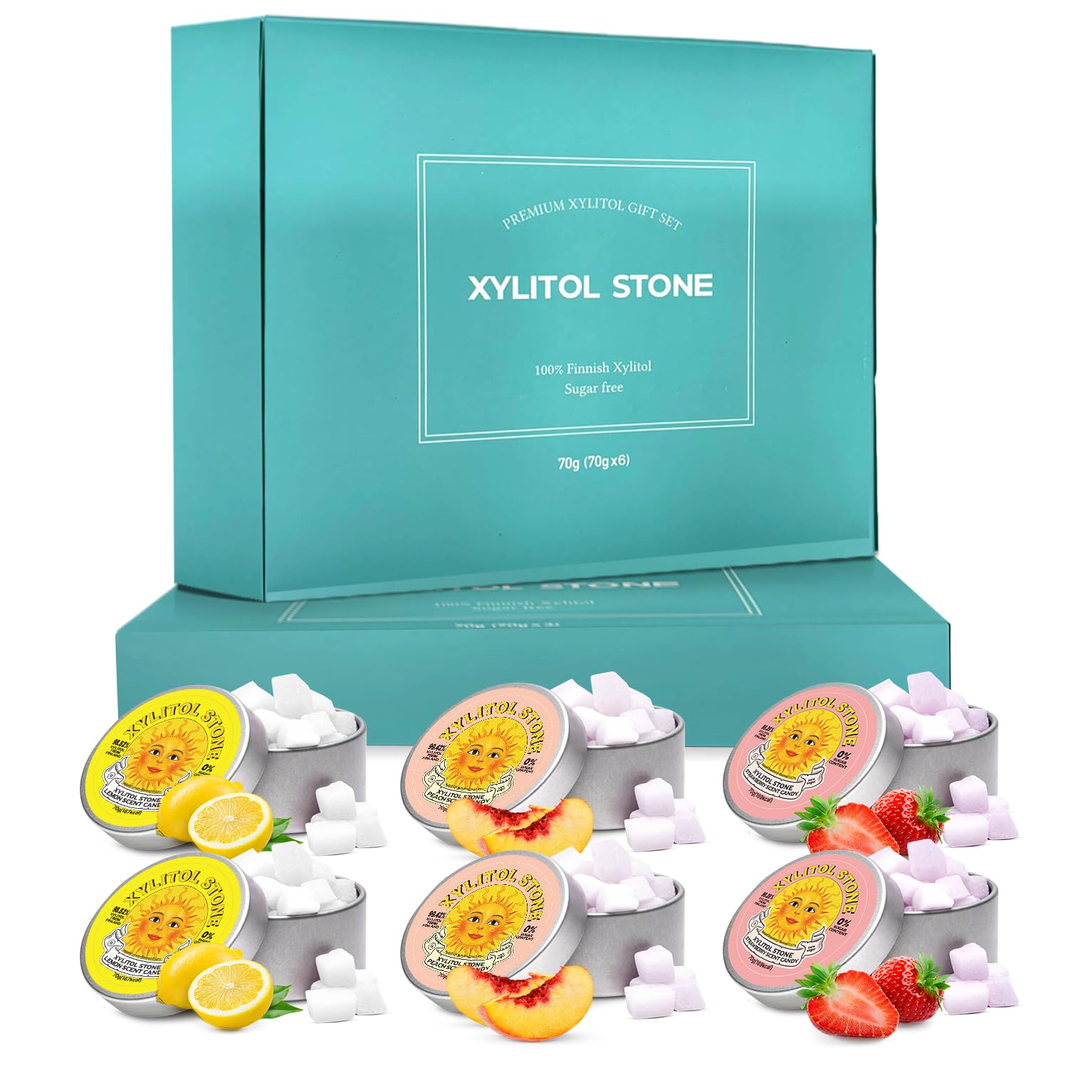 Xylitol Stone Sugar Free Candy - Vegan & Keto Friendly Unique Hard Candy - 100% Natural Flavor Candies - Gluten Free & Non-GMO Breath Freshener Mints