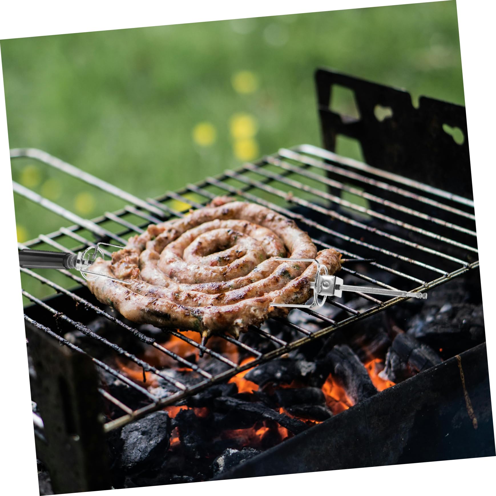 Toddmomy Rotante Inossidabile per Arrosto e Carne Strumento Portatile per Barbecue All con Resistente e Facile da Trasportare