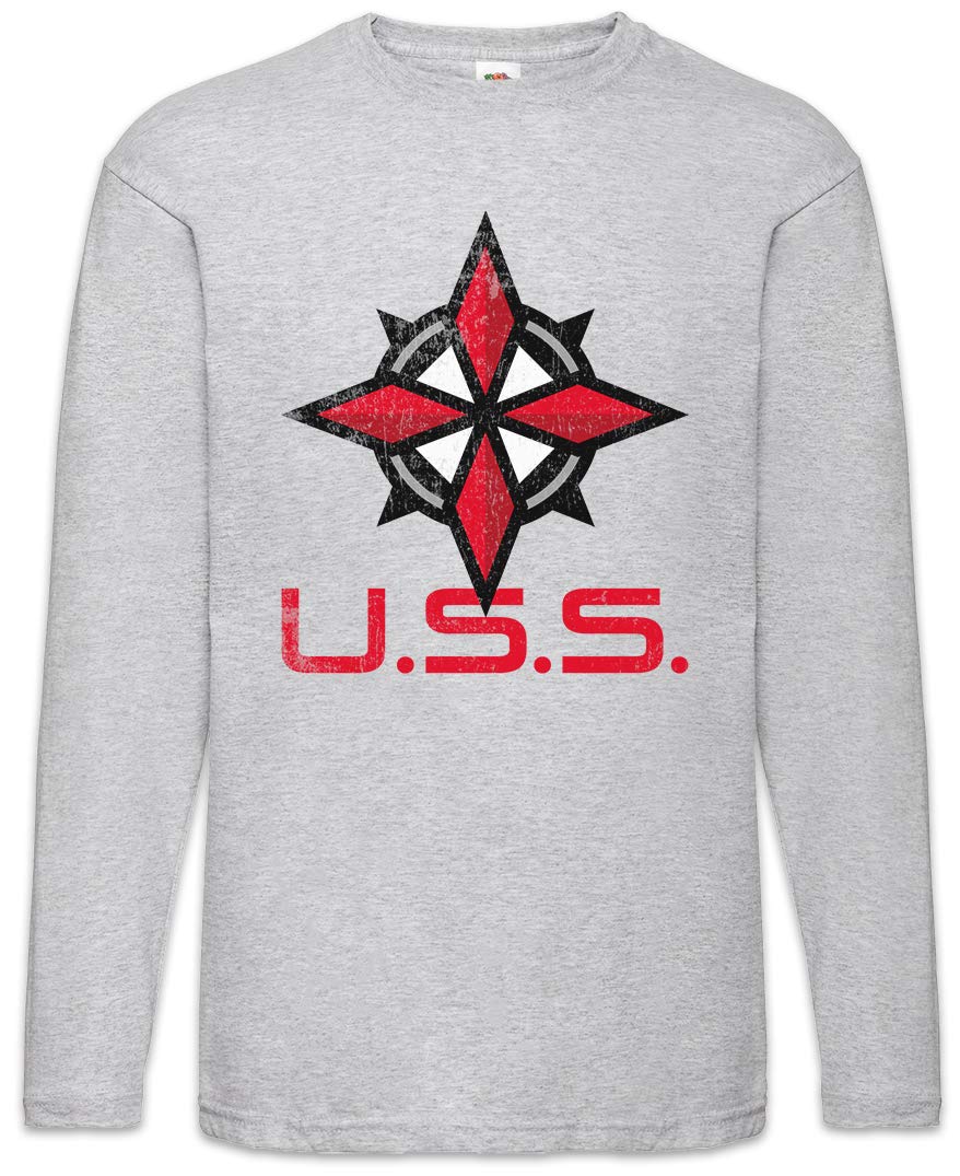 Urban Backwoods Men's Ash Umbrella Security Service Logo Long Sleeve T-Shirt Grey Size L