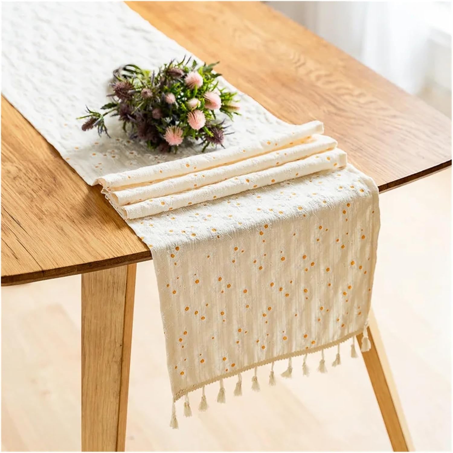 Table Runner,Kitchen Dining Table Covering Cloth Home Party Decor for Birthday Wedding Holiday Event Designing(Sage green lilac,30X240cm)