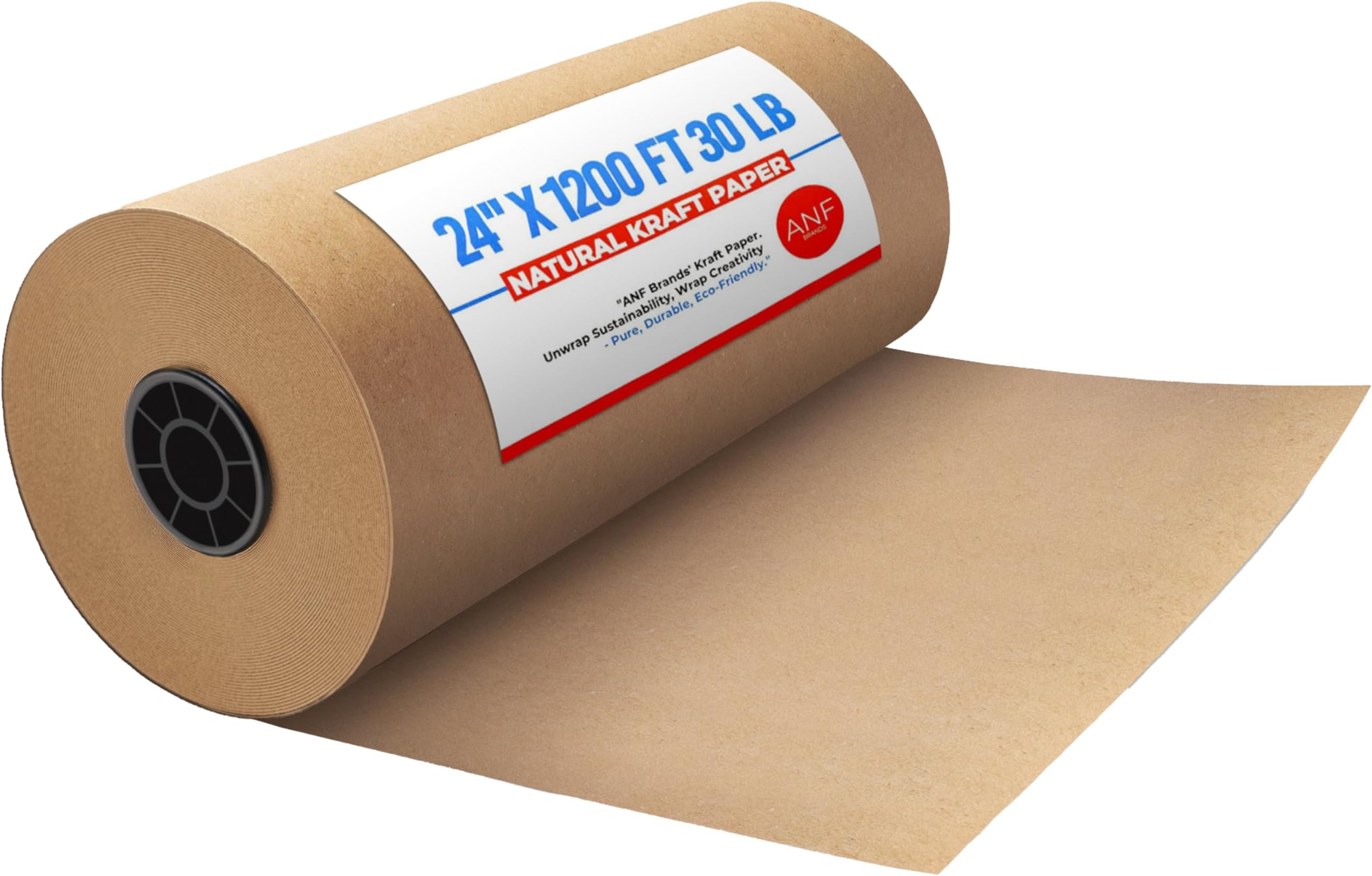 ANF BRANDS (24"" x 1200 ft) - Natural Kraft Paper, 30 Lb. Basis Weight, Brown