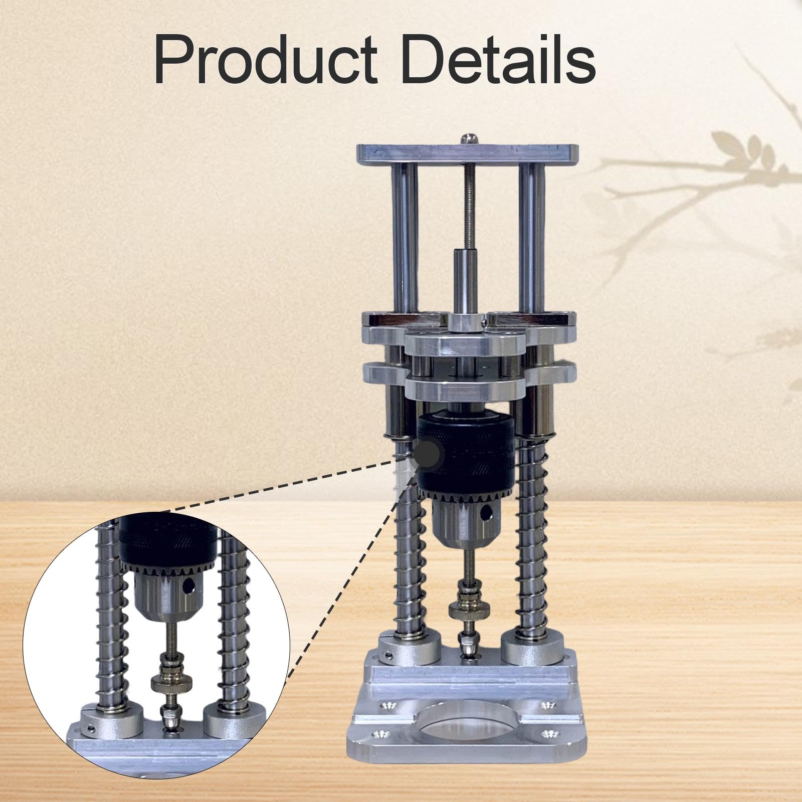 Generic Guía Vertical de Taladro Soporte Estable Herramienta Auxiliar Precisión Instalación Sencilla Aluminio Aleación Diseño Compacto Adecuado para Taller