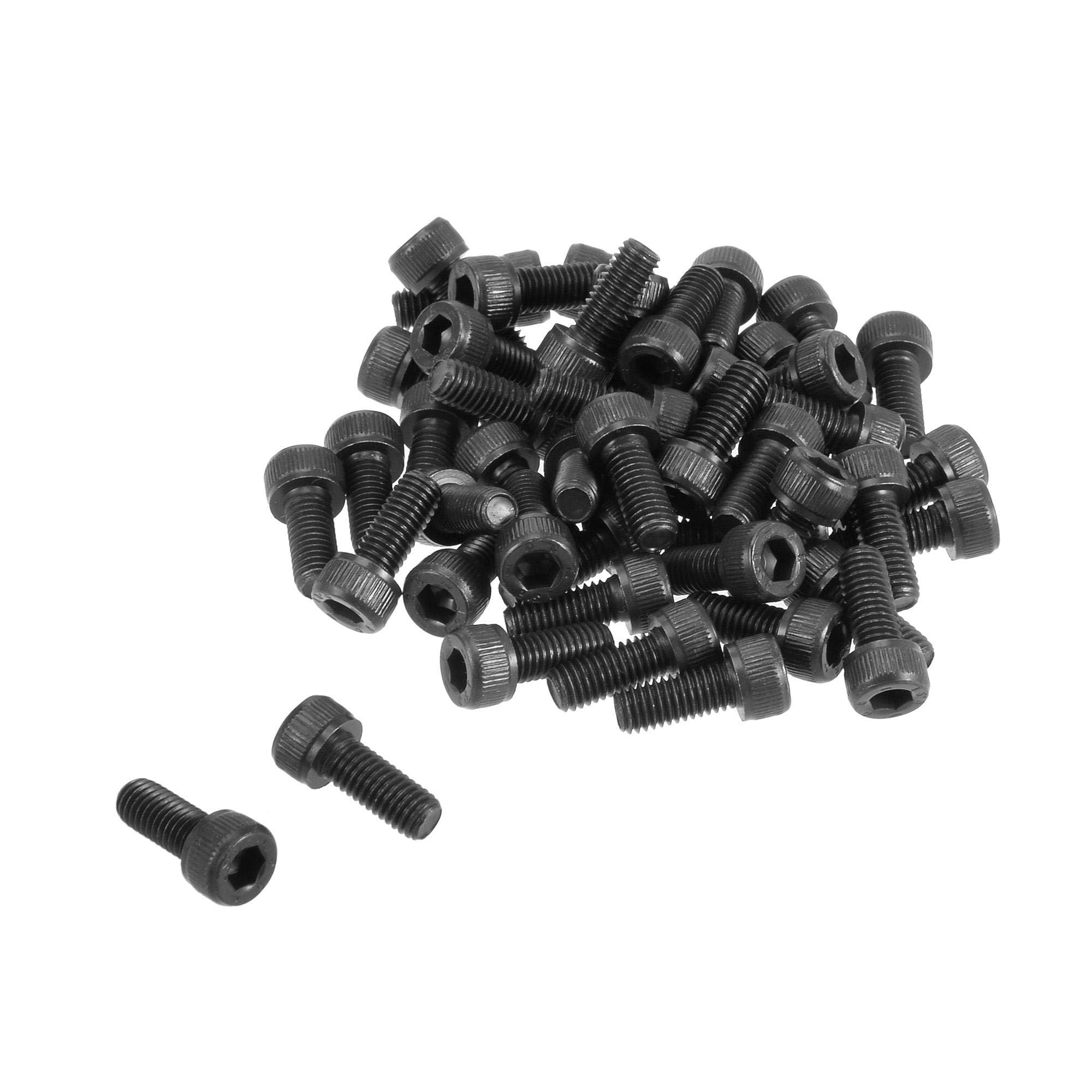 Unifizz M5x12mm Hex Socket Head Cap Screws Bolts Full Thread 12.9 Grade Alloy Steel Black Oxide Finish Allen Socket Drive Machine Screws 50Pcs — image 1