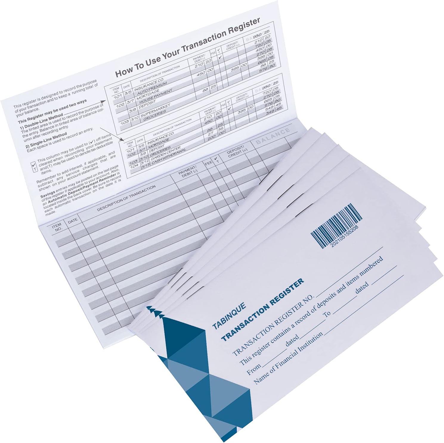 18 PCS Check registers for Personal Checkbook, Upgrade Checkbook Register and transactions Ledgers. : Office Products