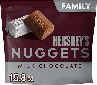 HERSHEY'S Milk Chocolate Nuggets Family Pack, 15.8 oz Stand-Up Bag - Creamy Individually Wrapped Treats for Sharing