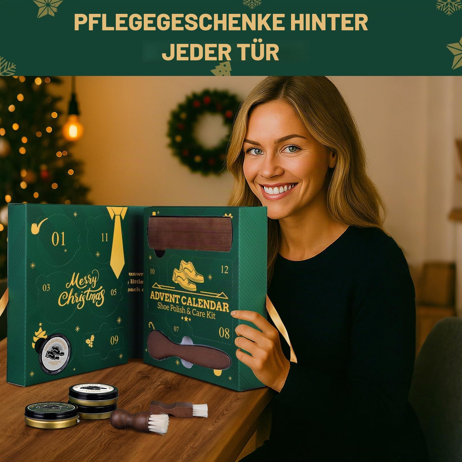EPUMP Adventskalender 2025 für Männer Frauen – Luxus-Schuhpflege Geschenkset – Weihnachtsüberraschungsgeschenk für Erwachsener