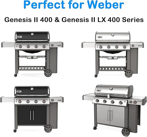 Miniatura 7 de Rejillas de cocción de hierro fundido para Weber Genesis II 400 y Genesis II LX 400 Series, Genesis II ES-410, ES-435, LX ES-440, LX E-410SE-410,
