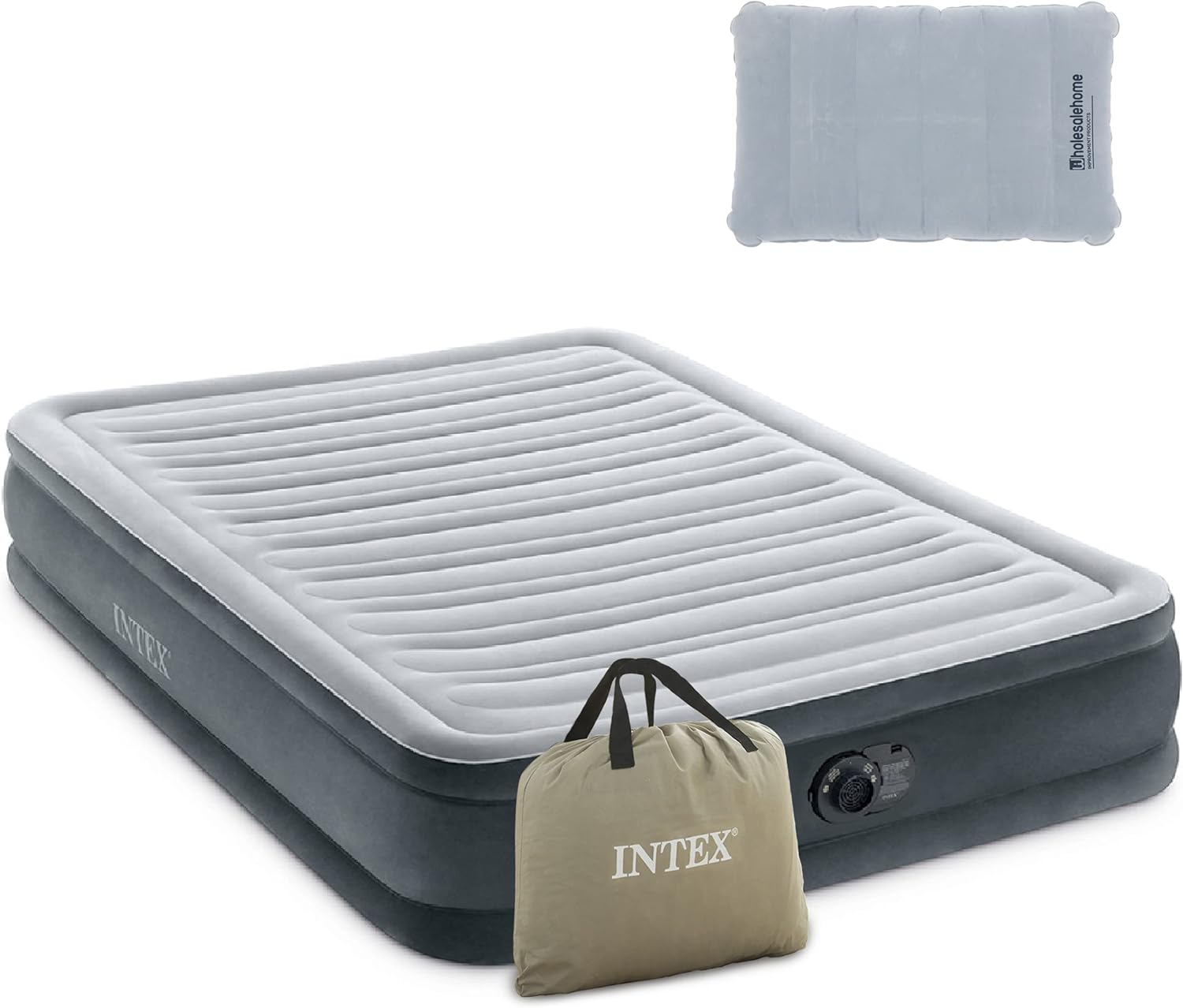 Wholesalehome Intex Full Air Mattress with Built in Pump 13" Tall DuraBeam Deluxe