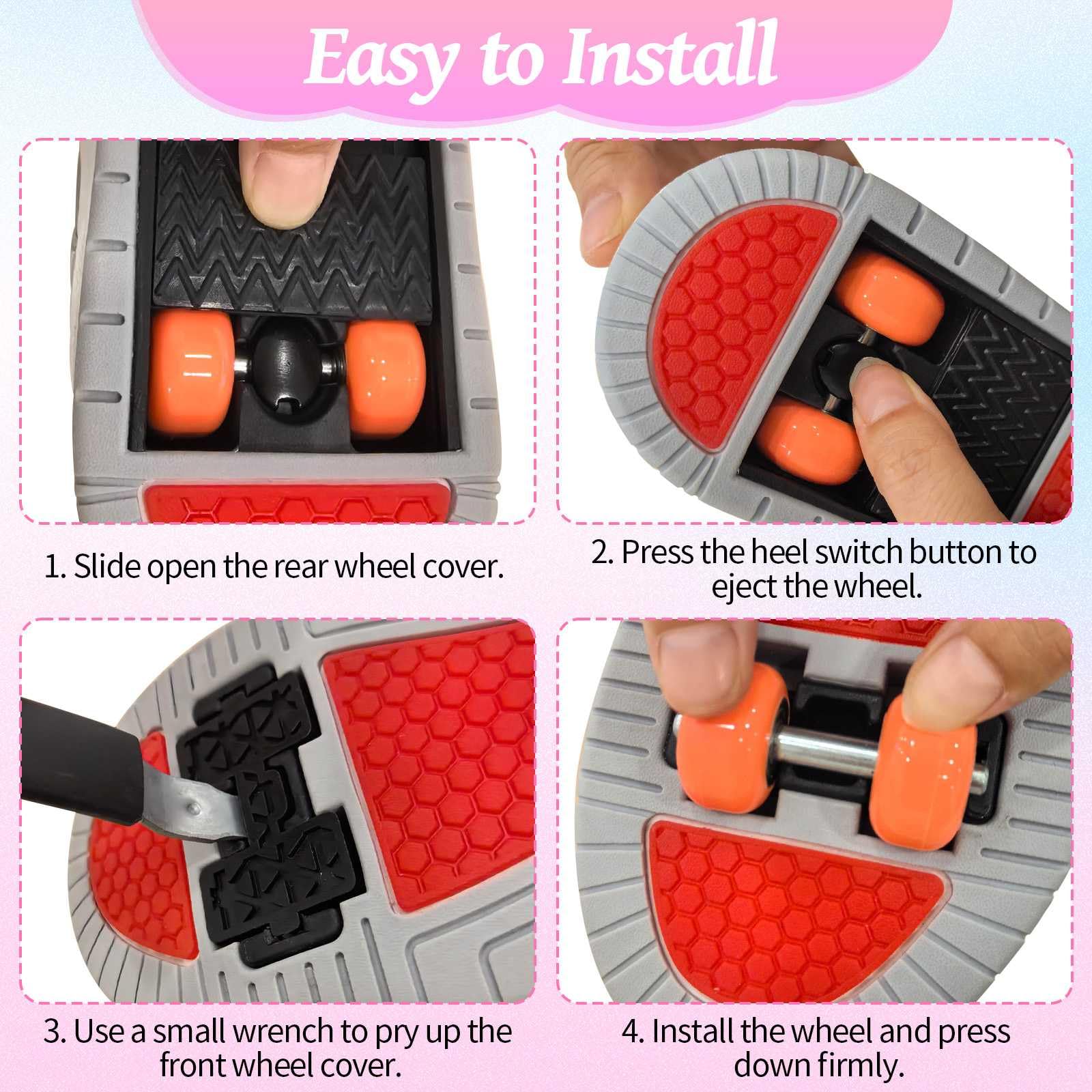 Chaussures à roulettes pour garçons et Filles, Basket Roller Retractable Enfant, Chaussures de Skateboard, Rollers Chaussures avec 4 Roues pour Intérieur Extérieur