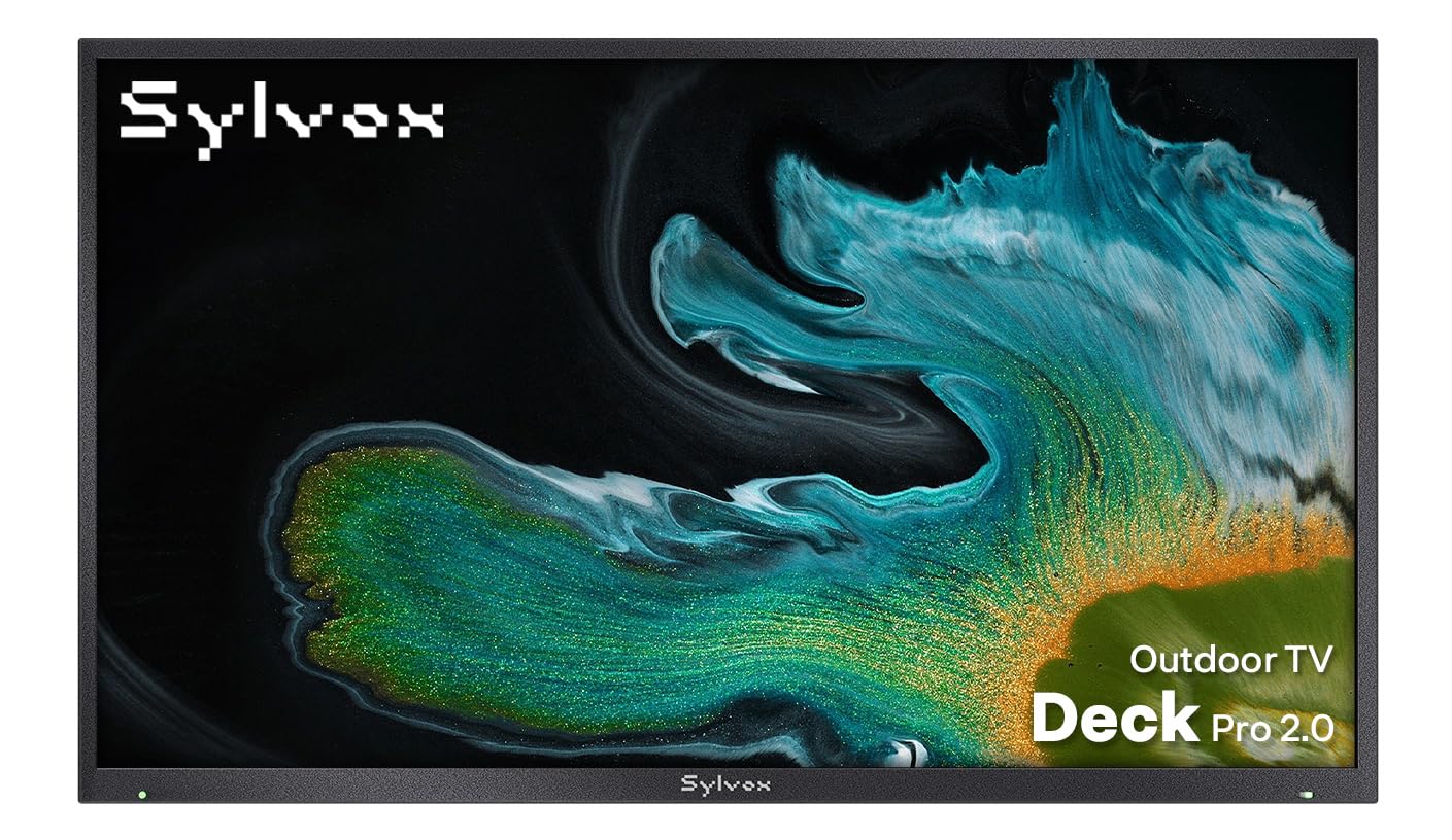 SYLVOX Outdoor TV, 43 inch Waterproof Smart TV, 4K, HDR 10, Weatherproof,1000nits, Voice Assistant Remote, for Partial Sun Area(Deck Pro 2.0, Latest Model)
