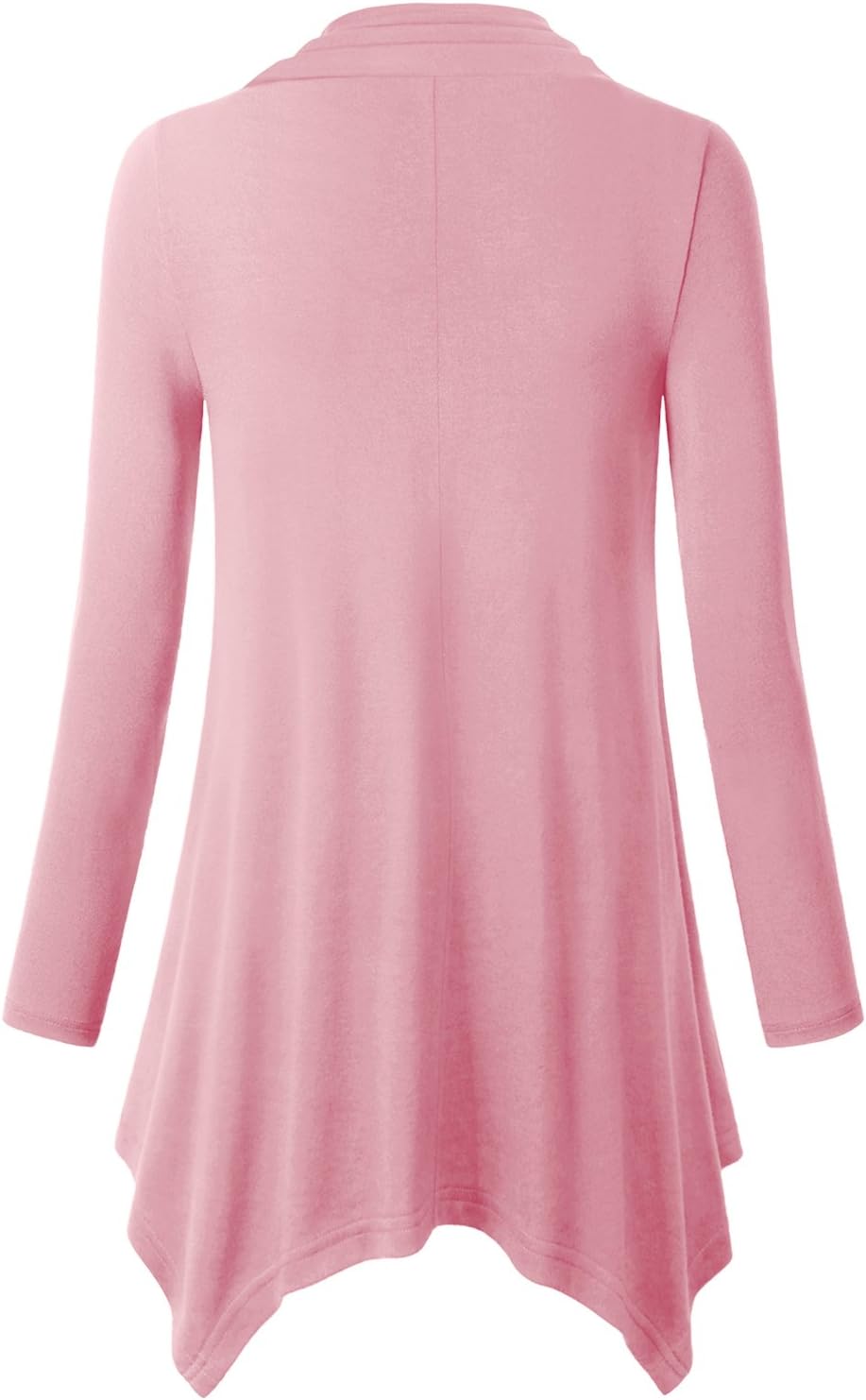 Cestyle Womens Fall Long Sleeve Cowl Neck Asymmetrical Hemline Flowy Tunic Top - Image 2