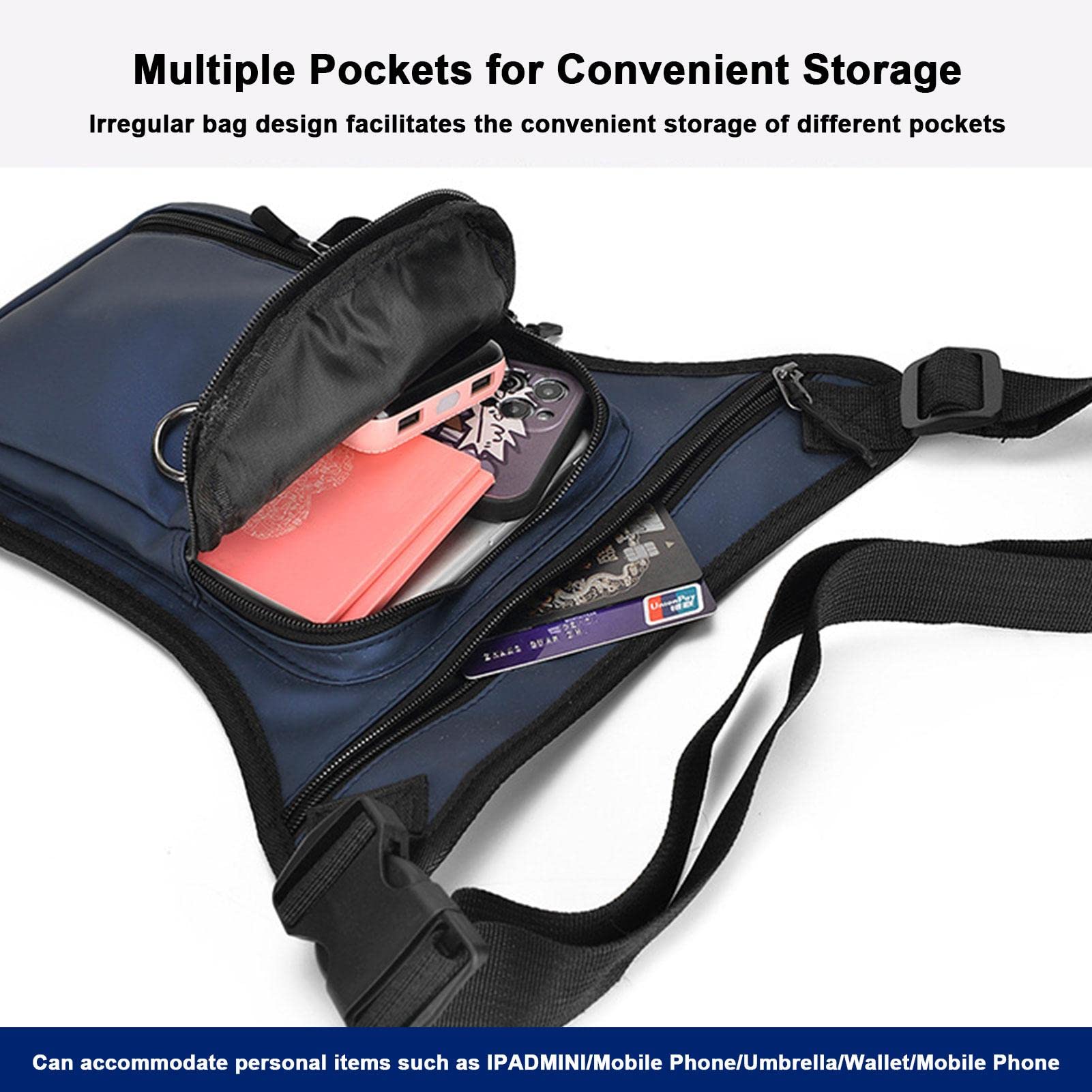 Drop Leg Bag Motorcycle Thigh Bag for Men Women Waist Pack Multifunctional Thigh Waist Fanny Pack Drop Leg Bag for Cycling Riding Travel Outdoors Motorbike Bag - Image 4