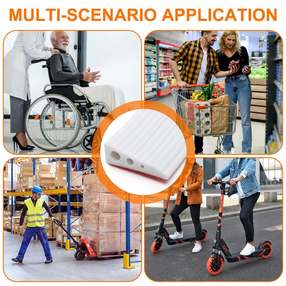 Rampa di Soglia per Porta in TPE, Altezza 2.5 cm, Carico Max 500 kg, Antiscivolo | per Sedie a Rotelle Elettriche, Passeggini, Robot Aspirapolvere, Disabili | Design Resistente (Bianco, 100x6.5x2.5cm)