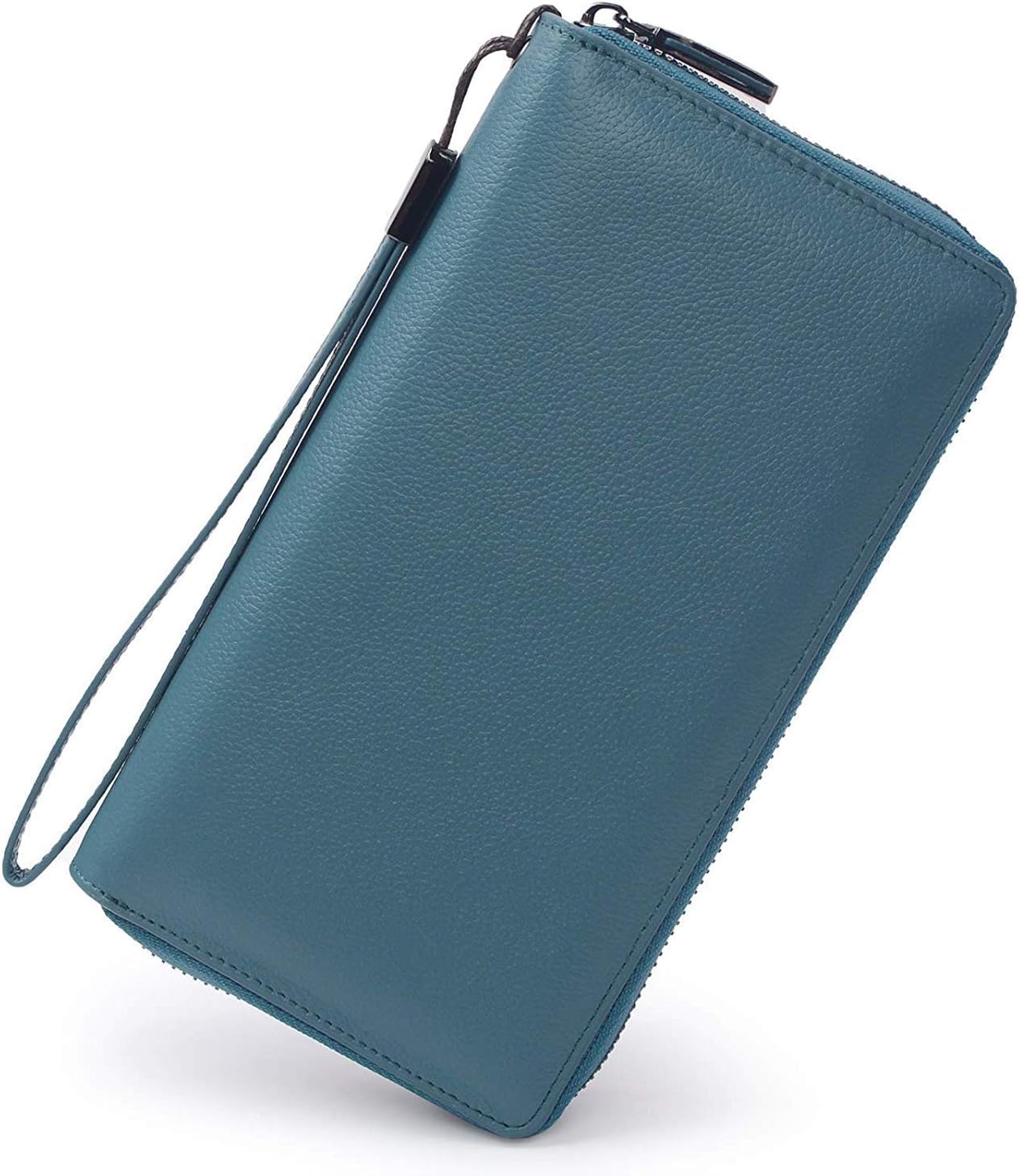 Bveyzi Women RFID Blocking Wallet Leather Zip Around Phone Clutch Large Capacity Ladies Travel Purse Wristlet | RFID Blocking, Zip Around, Large Capacity - Image 4