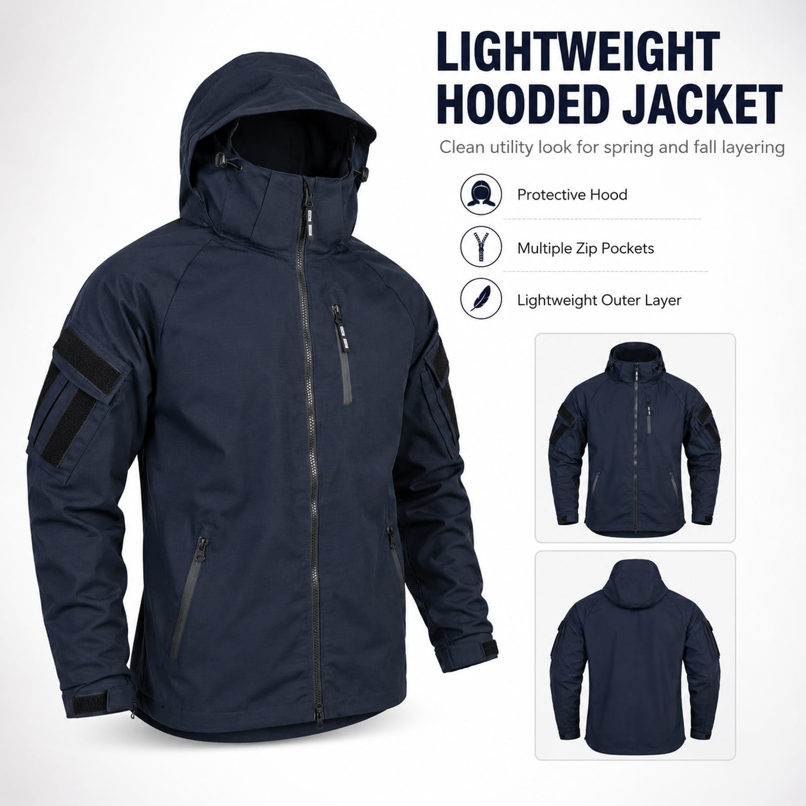 Chaqueta Cortavientos de Poliester, Camiseta Deportiva de Casual Exterior