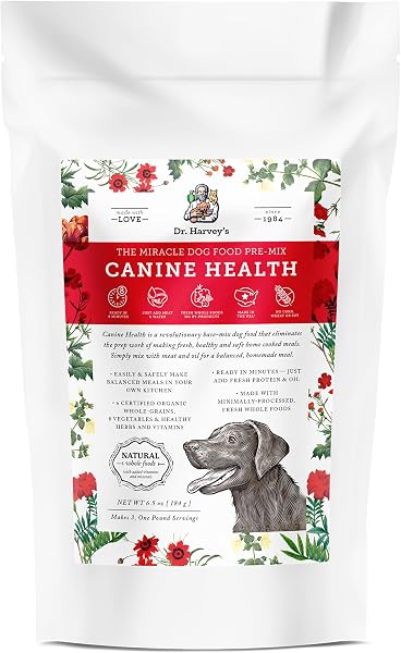Dr. Harveys Canine Health Miracle Dog Food, Human Grade Dehydrated Base Mix for Dogs with Organic Whole Grains and Veget