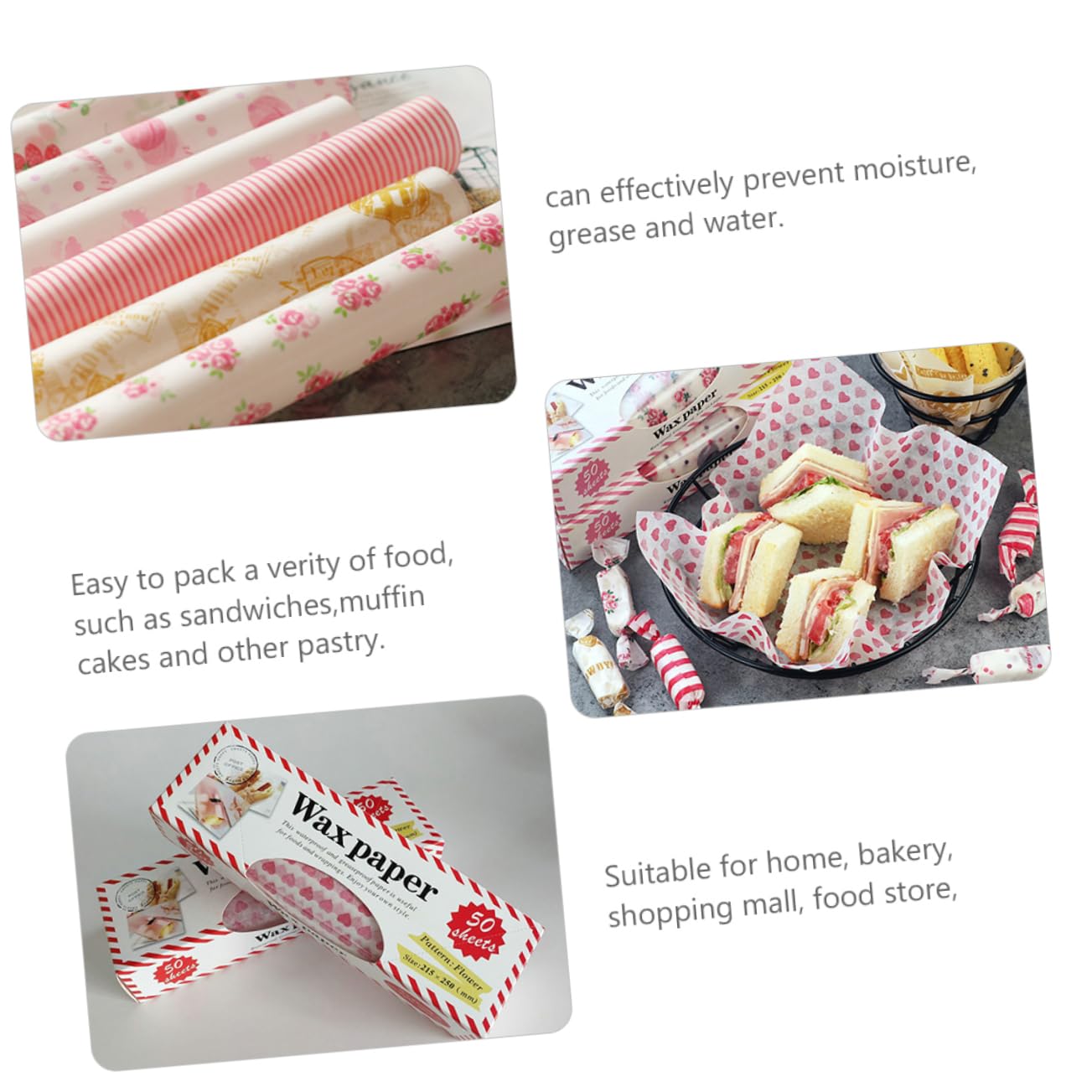 Papier Ciré Ingraissable 150 Pièces, Imperméable, pour Pâtisserie Maison