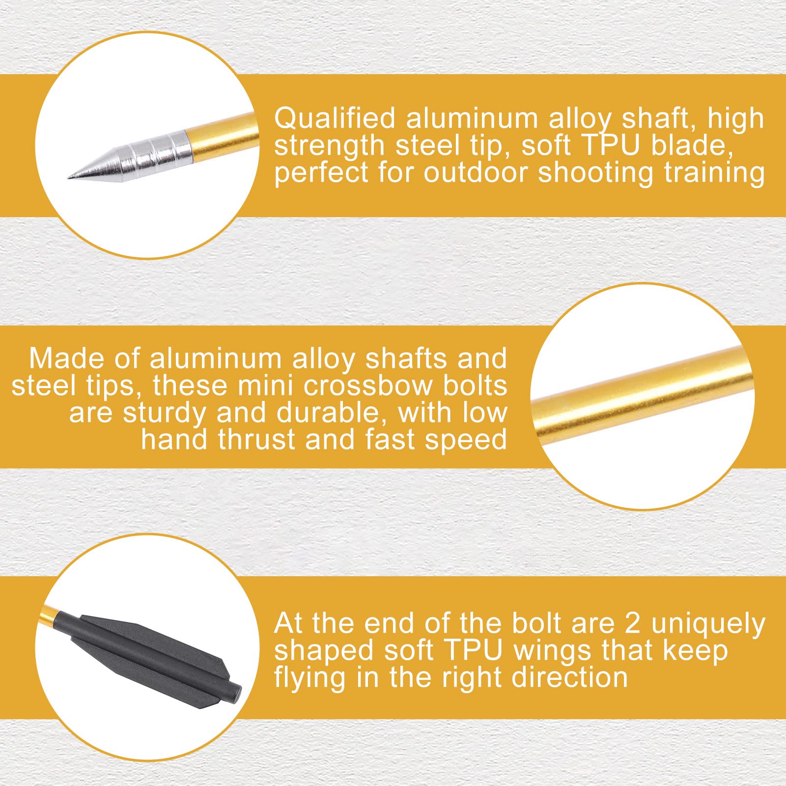 48 Frecce Balestra In Alluminio - 6.5 Pollici, Per Pistole Balestra 50-80 Lbs, Precisione Per Caccia - Foto 5