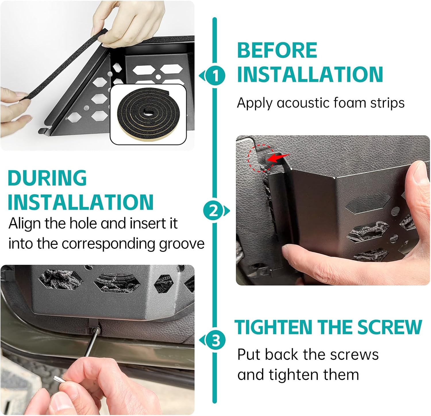 Front Door Pocket Cup Holder Organizer Compatible with 2007-2018 Jeep Wangler JK JKU Rubicon Sahara Accessories, Metal Door Side Insert Storage Box Expansion Accessories Replace Sagging Net