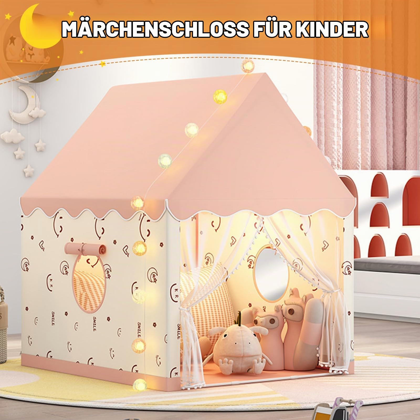 Ergocar Kinderzelt Innenräume Im Freien Game House Castle Mit Matte Ball Light Cloud Butterfly Geeignet Für Kleinkinder Jungen Und Mädchen