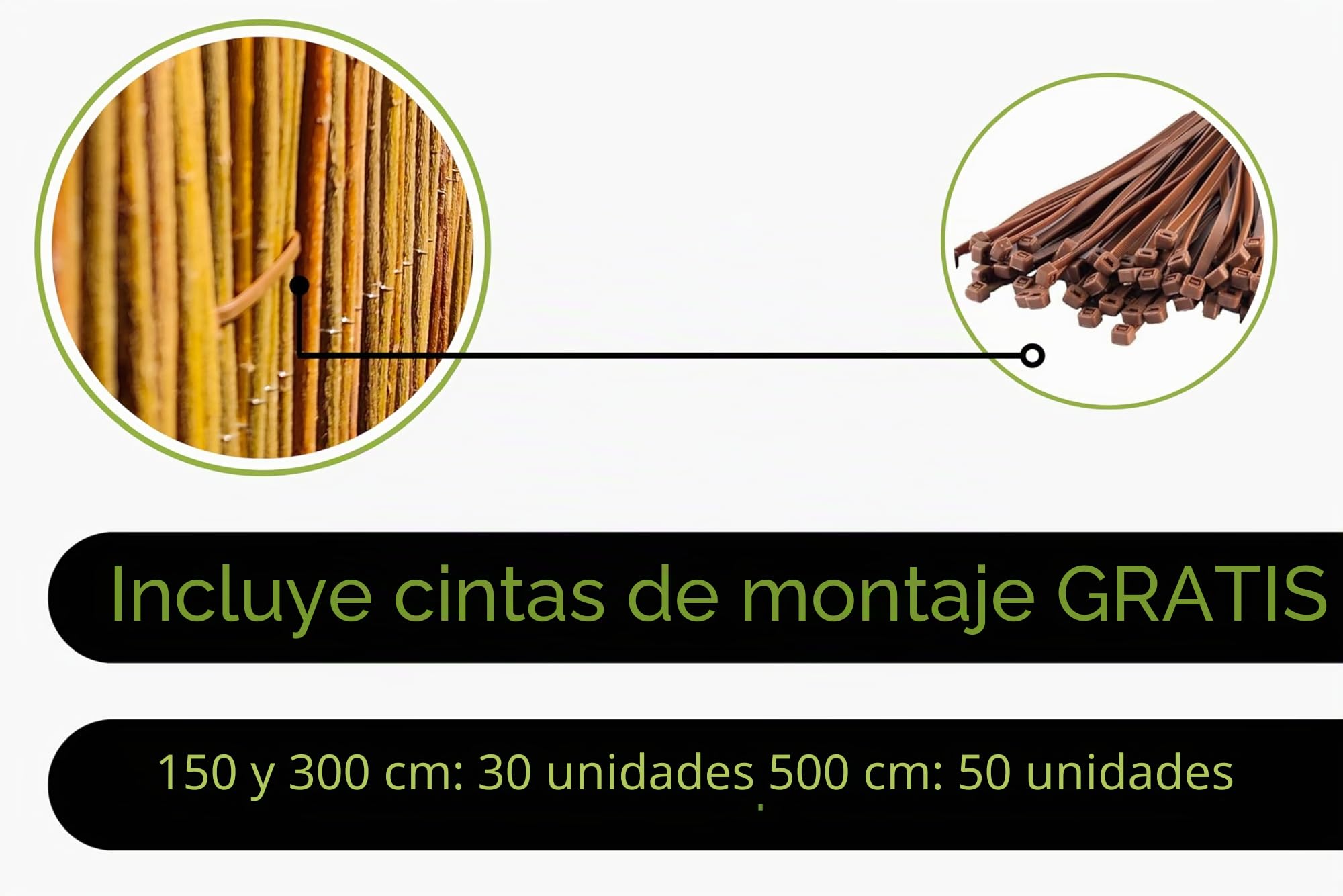 Valla de mimbre Natural 50 x 300 cm - Estera de Mimbre - Cañizo Jardin Ocultacion - Valla Ocultacion Jardin Exterior - Malla Para Balcon y Terraza