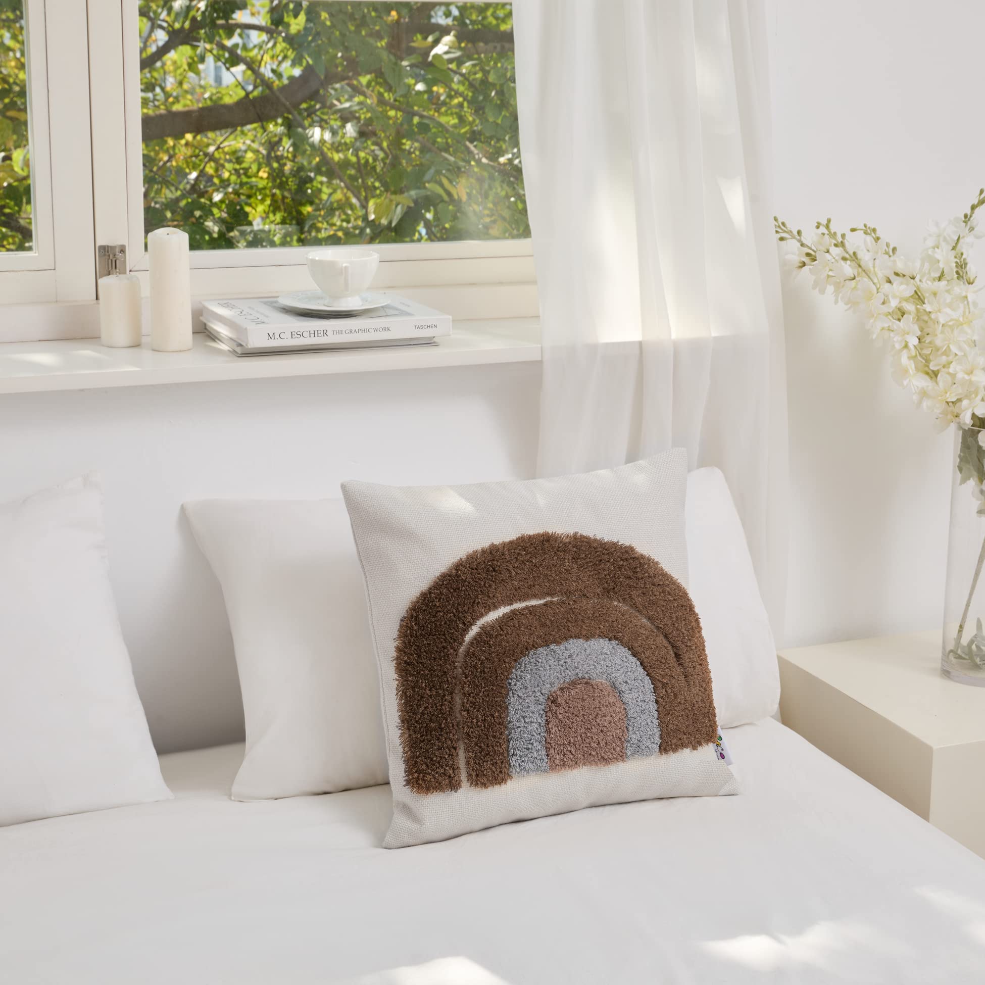 Paco Home Fodera Per Cuscino Decorativa Con Nappine, Stile Boho, Colore Marrone (Braun), 100% Poliestere, Morbida E Lavabile, Certificata OEKO-TEX, Singola