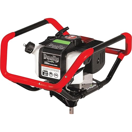 EARTHQUAKE 10310 Dually 1 or 2-Person Earth Auger Powerhead, 52cc 2-Cycle Viper Engine, Fits All Auger Bits 2”-10” Wide