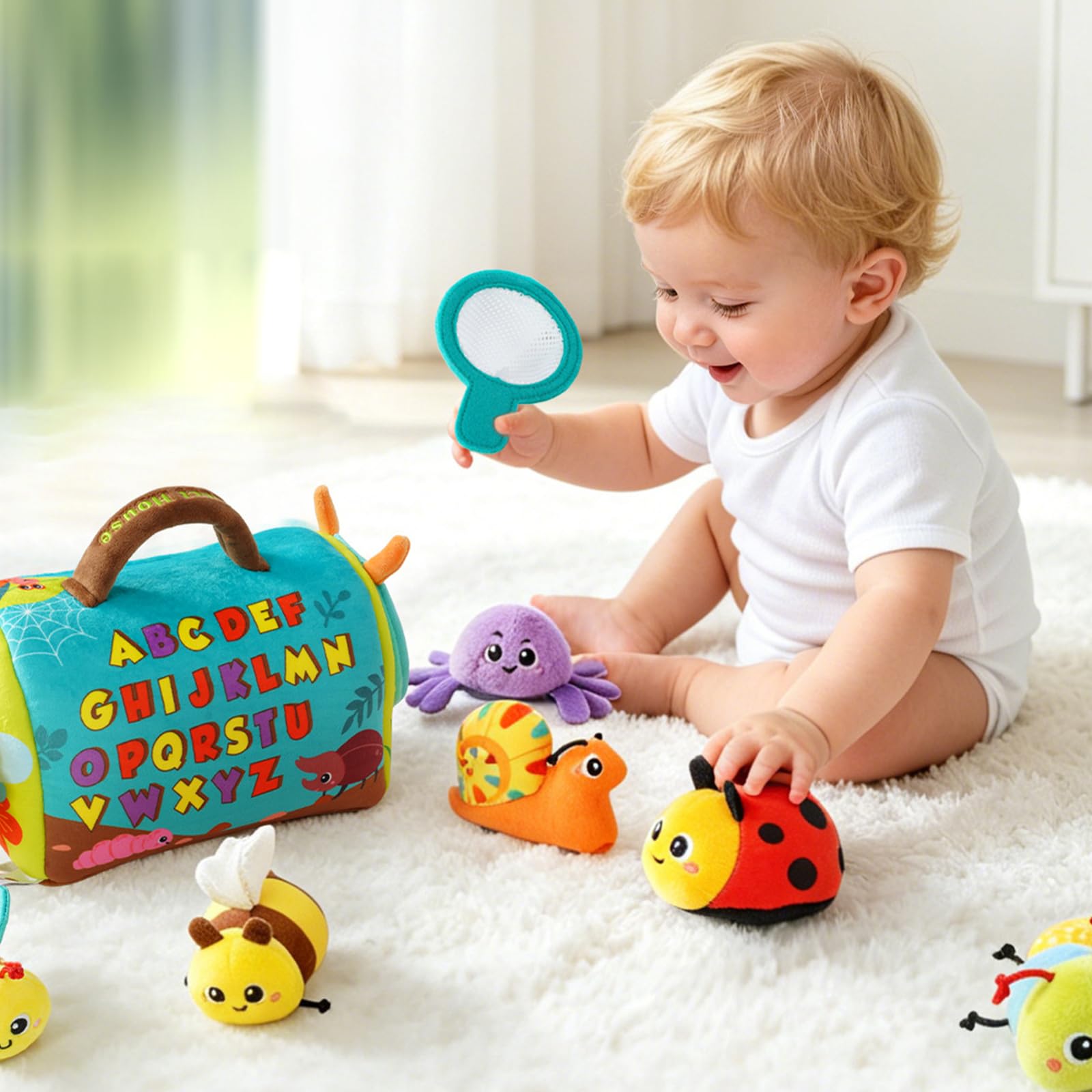 Lot de 6 figurines de créatures douces en peluche naturelle