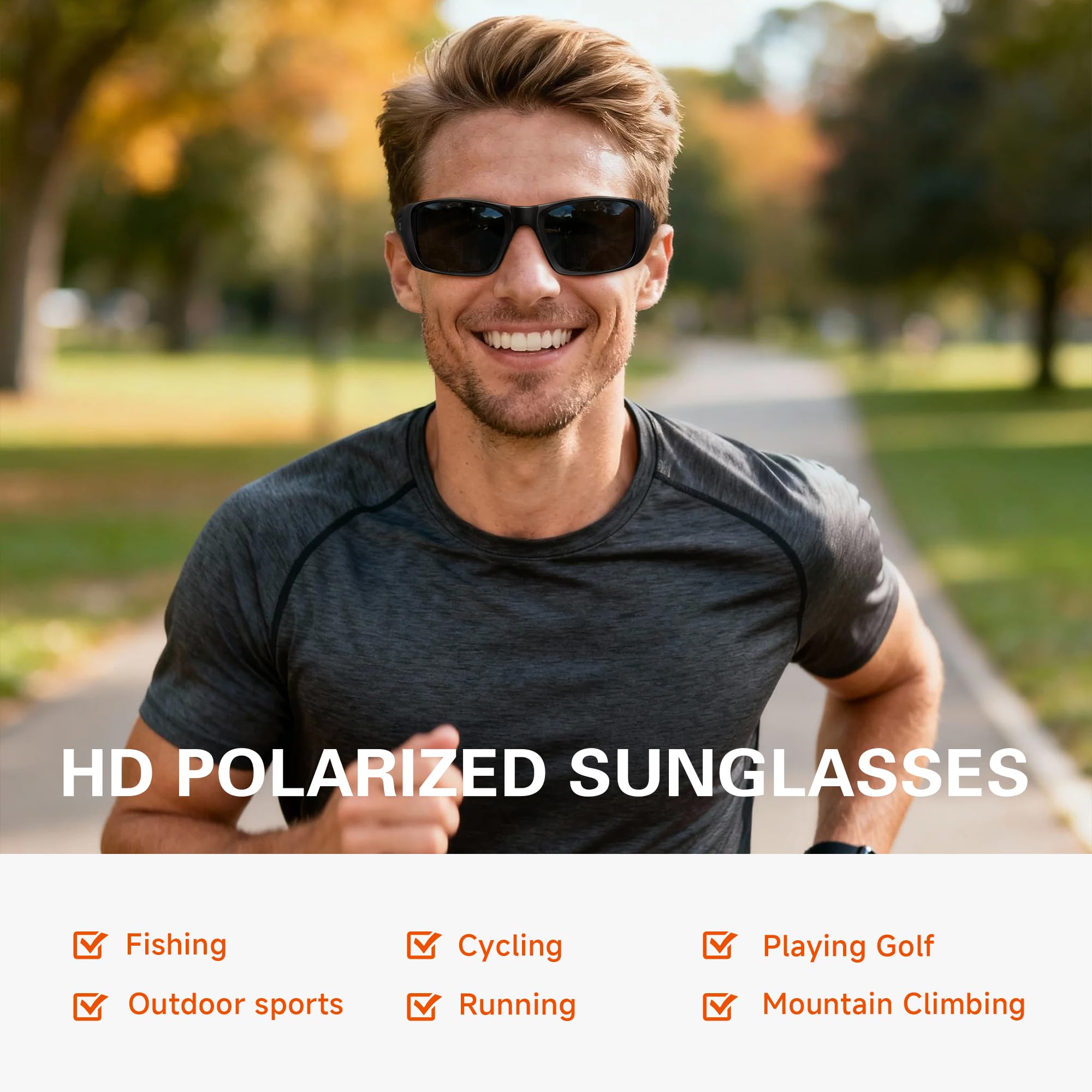 suoso Sports Polarized Sunglasses for Men: Women UV400 Protection Wrap Around Sun Glasses for Fishing Driving Cycling TR90