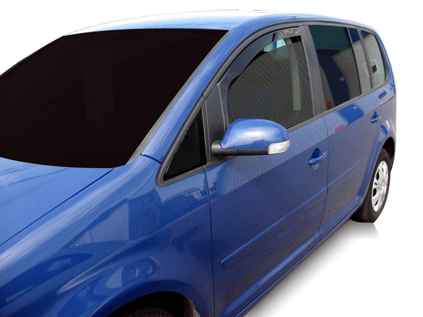 J&J AUTOMOTIVE Deflettori d'Aria per Volkswagen Touran 1 2003-2015, Set da 2 Pezzi, Nero Fumé Oscurato Heko