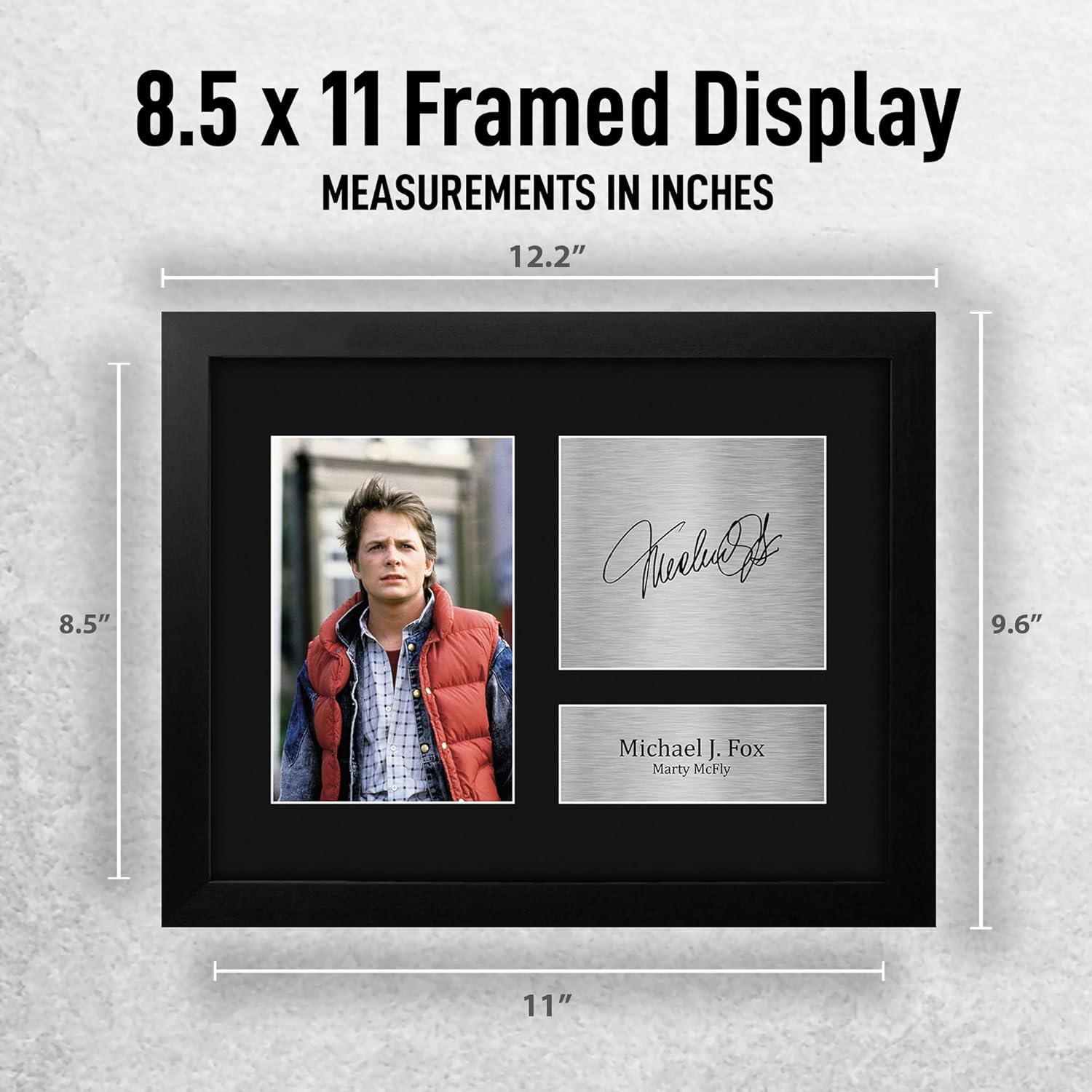 HWC Trading Michael J Fox Back to the Future Marty McFly Framed Gifts Printed Signed Autograph Picture for Movie Memorabilia Fans - US Letter Size